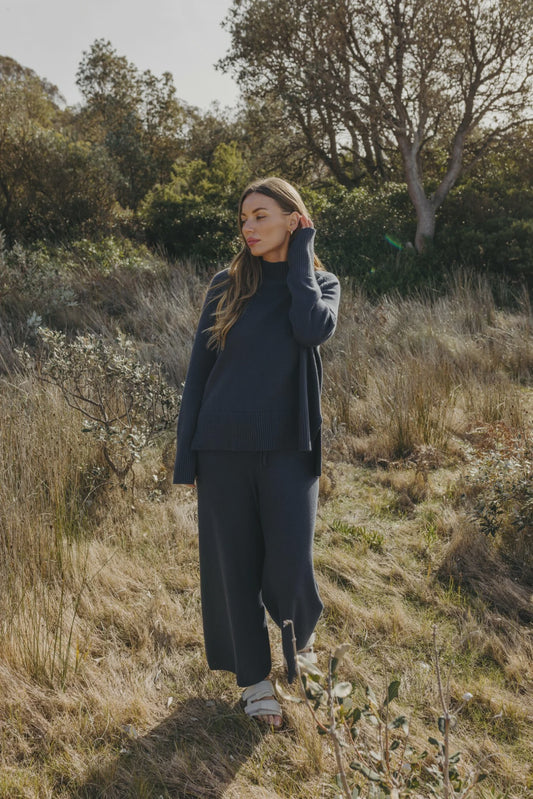 Talamaya - Harmony Merino Cotton Mock Neck Pullover / TALW014