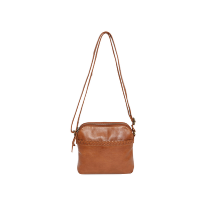 Modapelle - Vintage Leather Cross Body Bag Tan - 7821