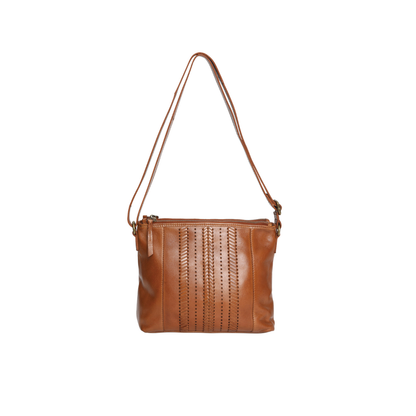 Modapelle - Vintage Leather Cross Body Bag Tan - 7827