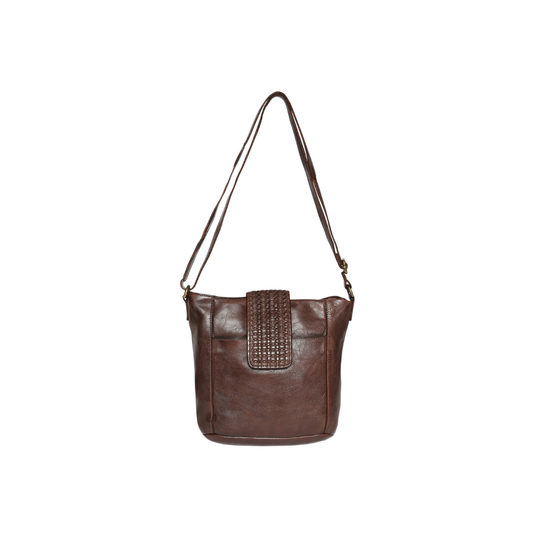 Modapelle - Cow VT Leather Cross Body Large Bucket | 7769DARKBROWN