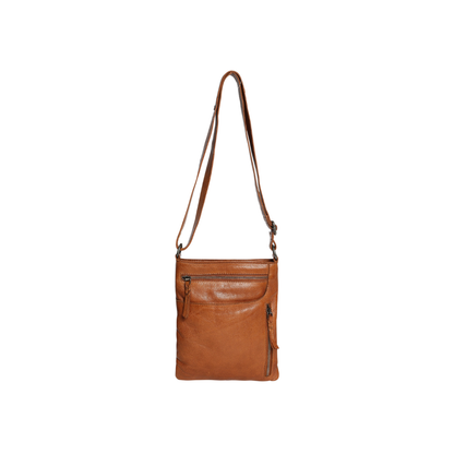 Modapelle - Leather Cross Body Bag Tan - 7688