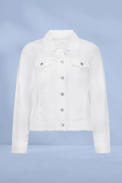 Vassalli - Linen Jacket With Frayed Seams - White 2026A