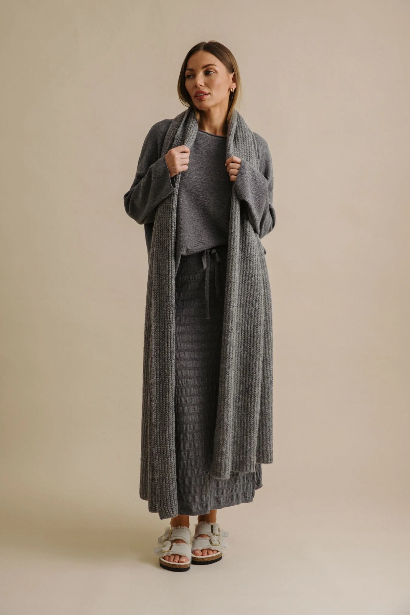 Talamaya - Waves Merino Cotton Pleat Skirt / TALW027