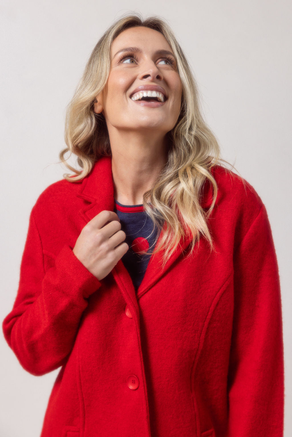 See Saw - 100% Boiled Wool Collared Btn Thru Coat / SS623R