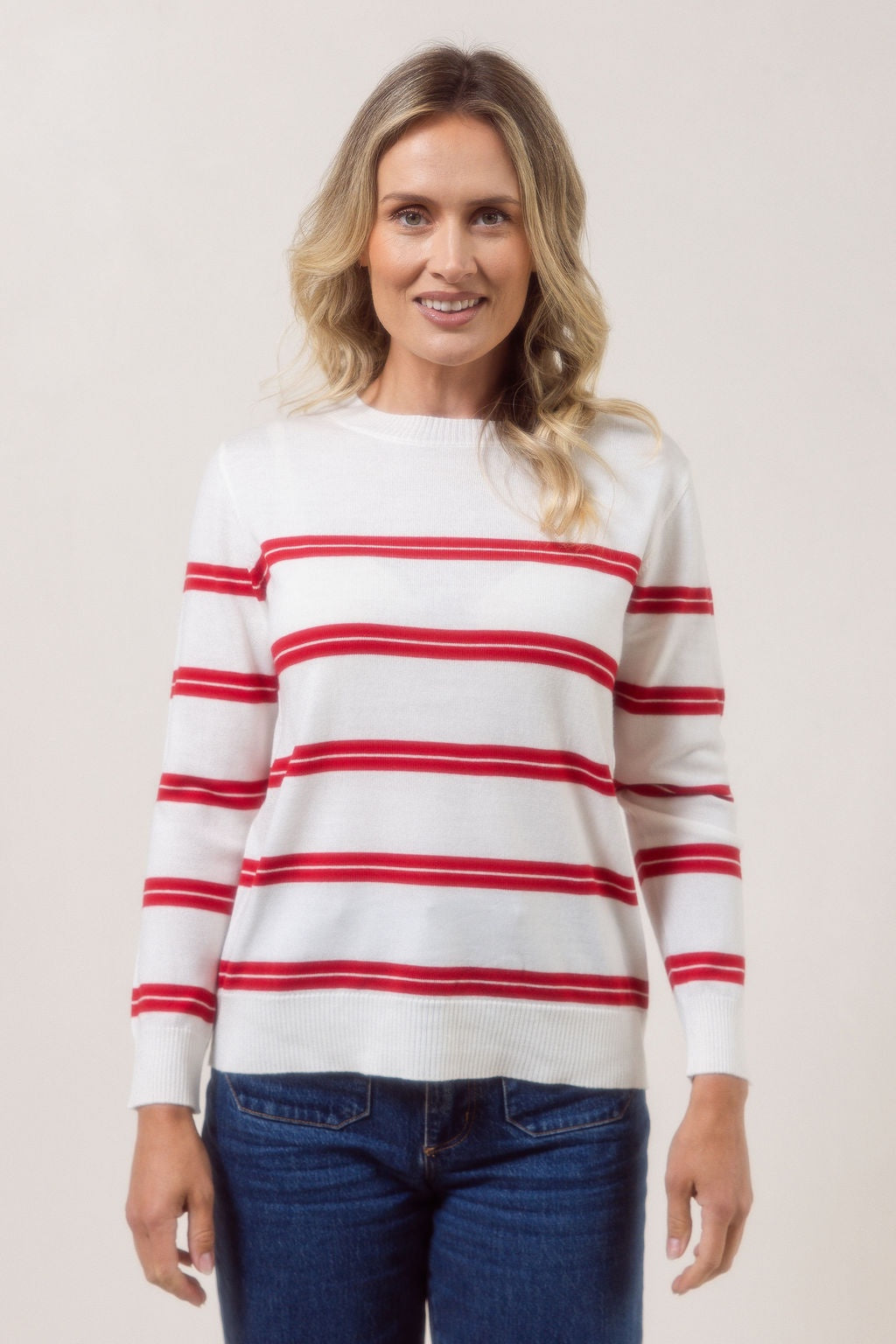 See Saw - 100% Merino Fine Stripe Sweater / SS756WR