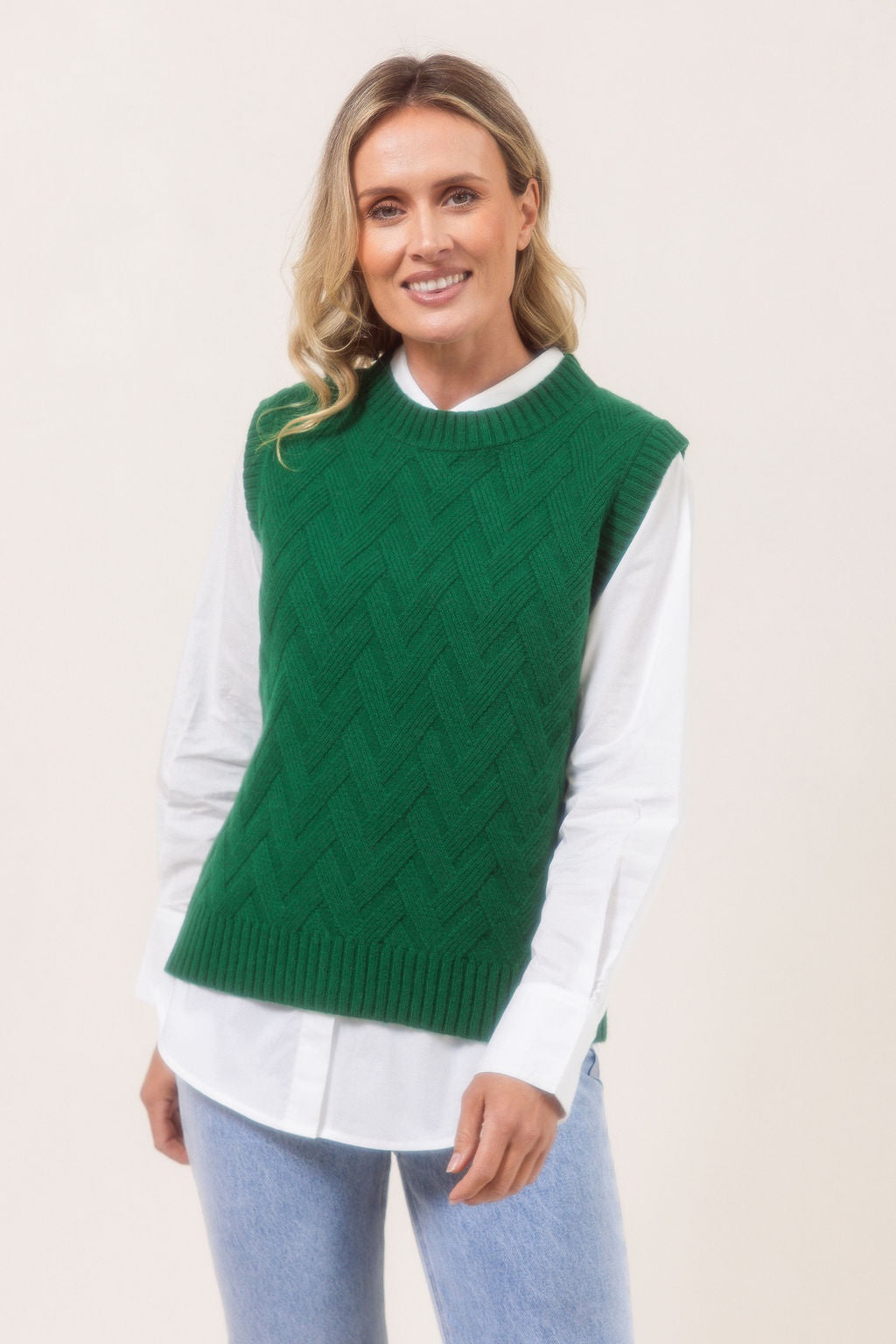 See Saw - 100% Merino Wool Cashfeel Knit Vest / SS636G