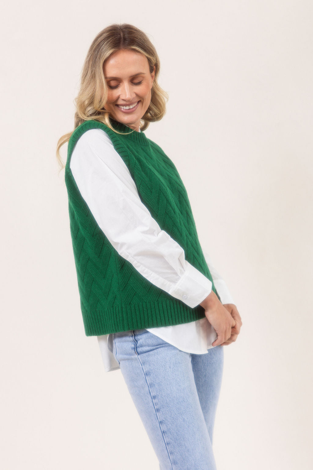 See Saw - 100% Merino Wool Cashfeel Knit Vest / SS636G