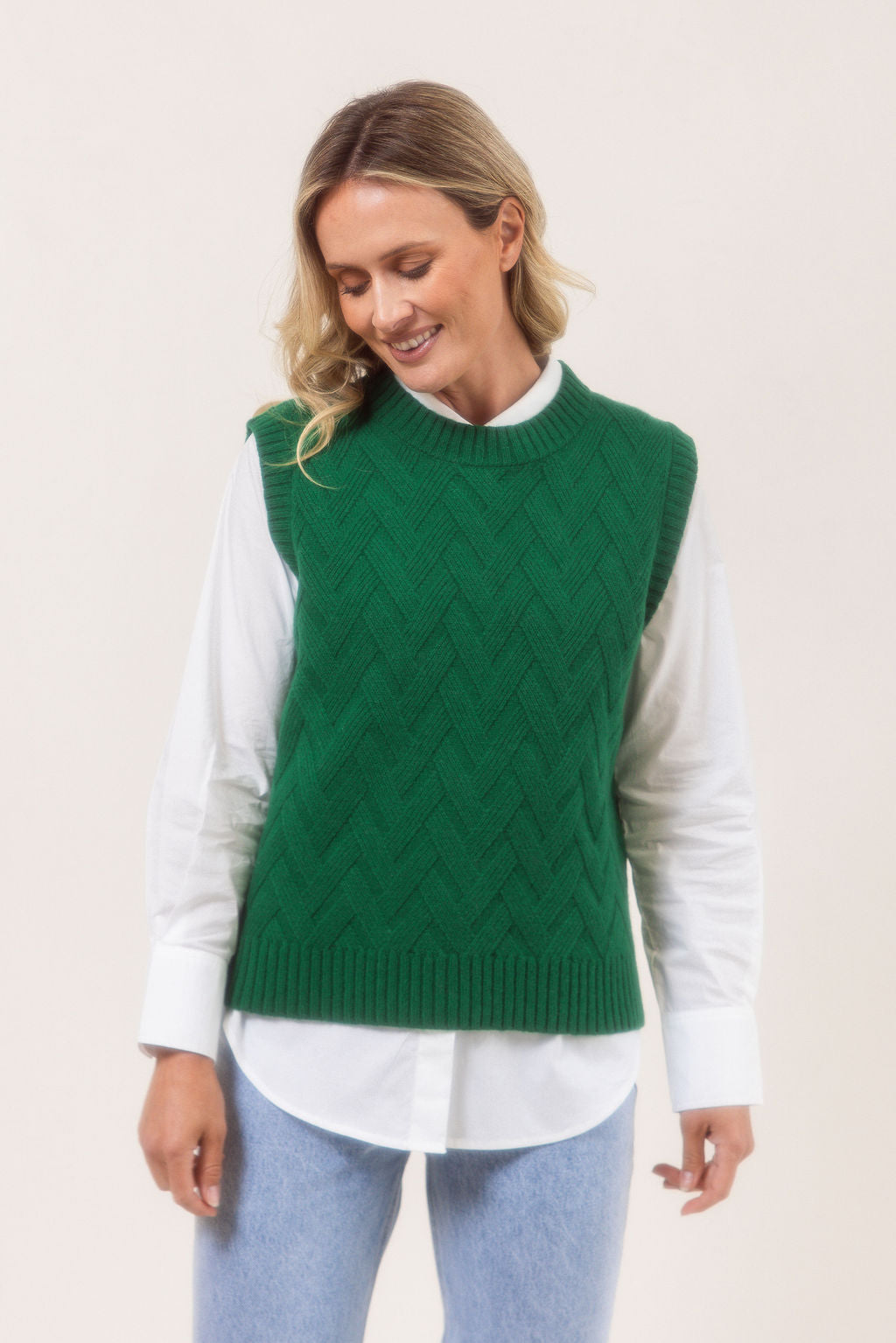 See Saw - 100% Merino Wool Cashfeel Knit Vest / SS636G