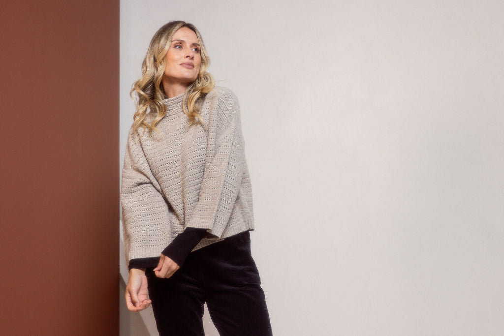 See Saw - 7/8 Sleeve Pointelle Knit Top SS665