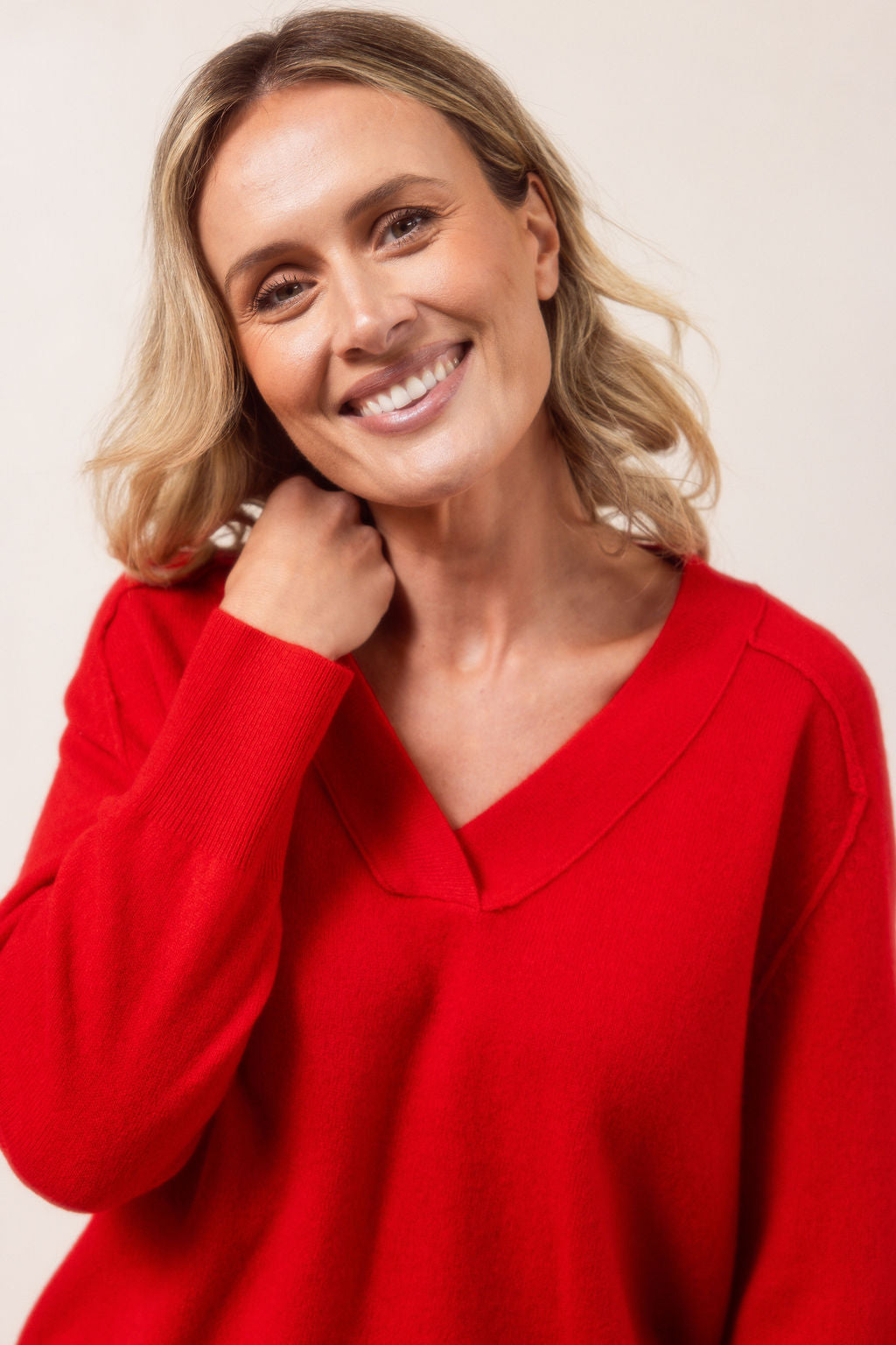 See Saw - 100% Merino Wool V Neck Sweater / SS640R