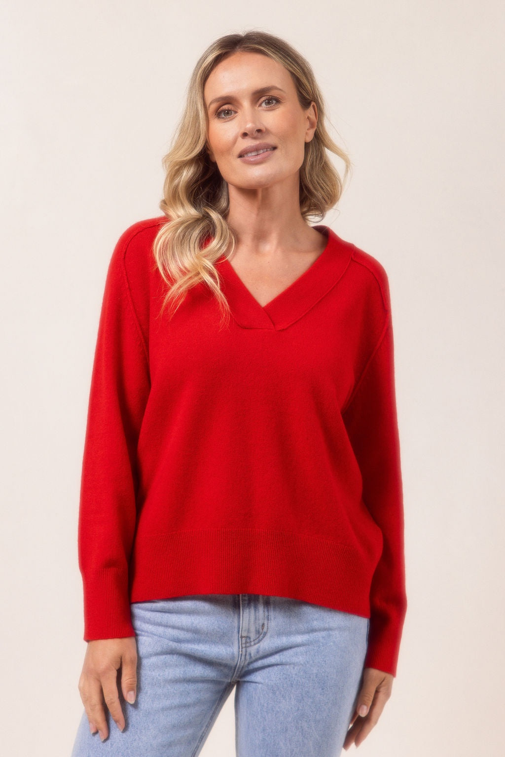 See Saw - 100% Merino Wool V Neck Sweater / SS640R