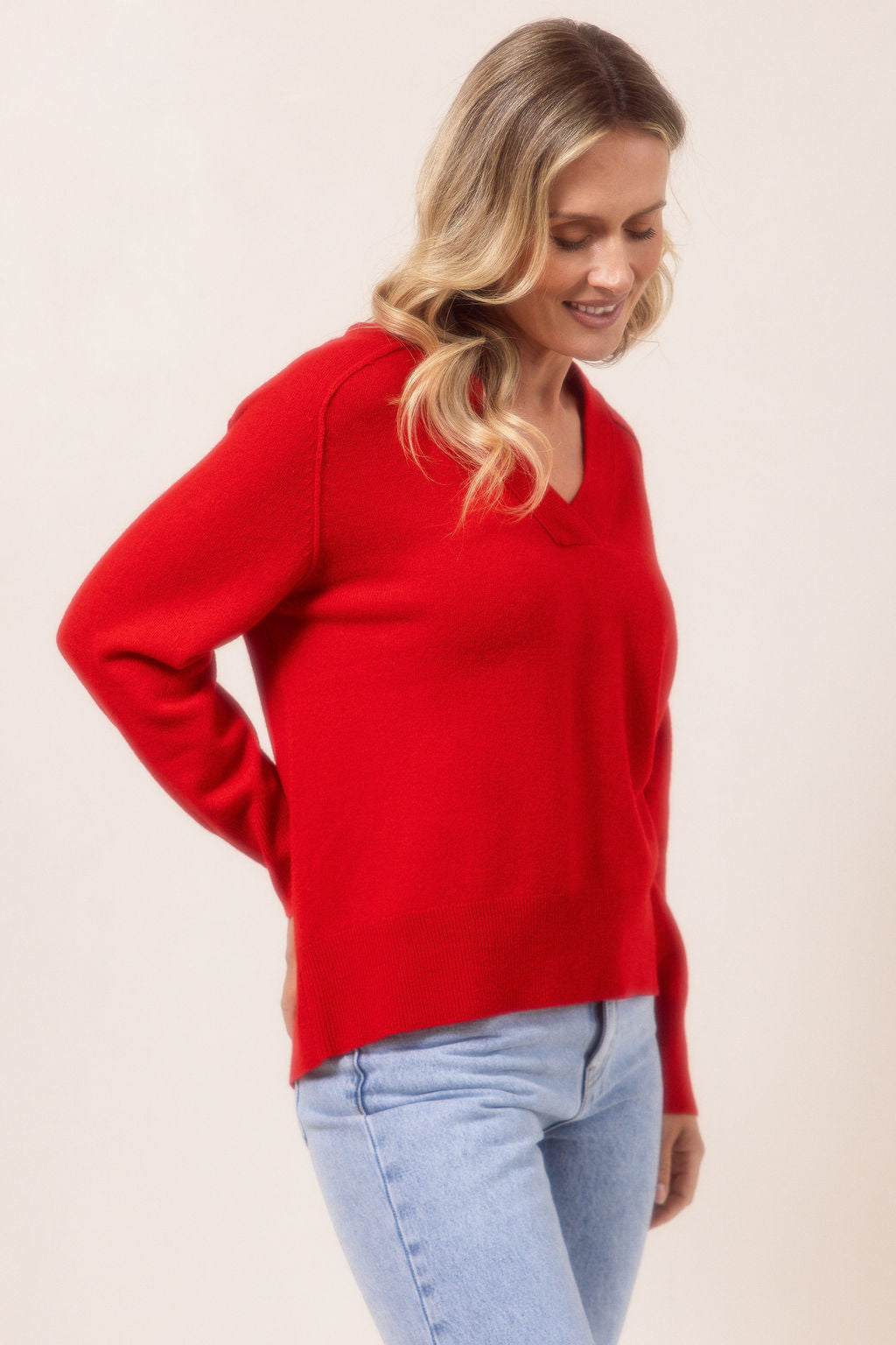 See Saw - 100% Merino Wool V Neck Sweater / SS640R