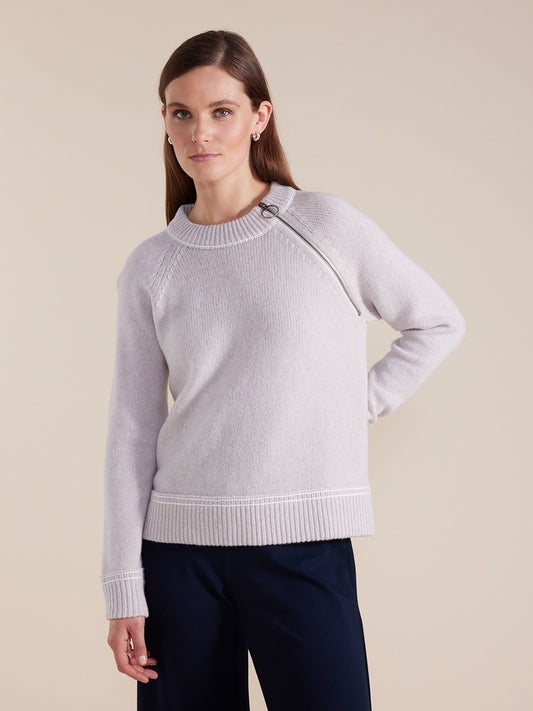 Marco Polo - L/S Zip Seam Sweater Grey | YTMW43570
