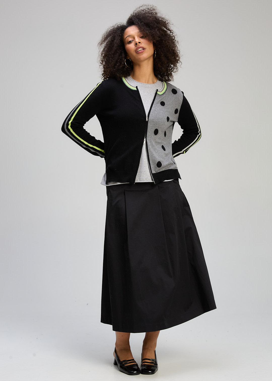 Zaket & Plover – Stripe Spot Zip Up ZP8135