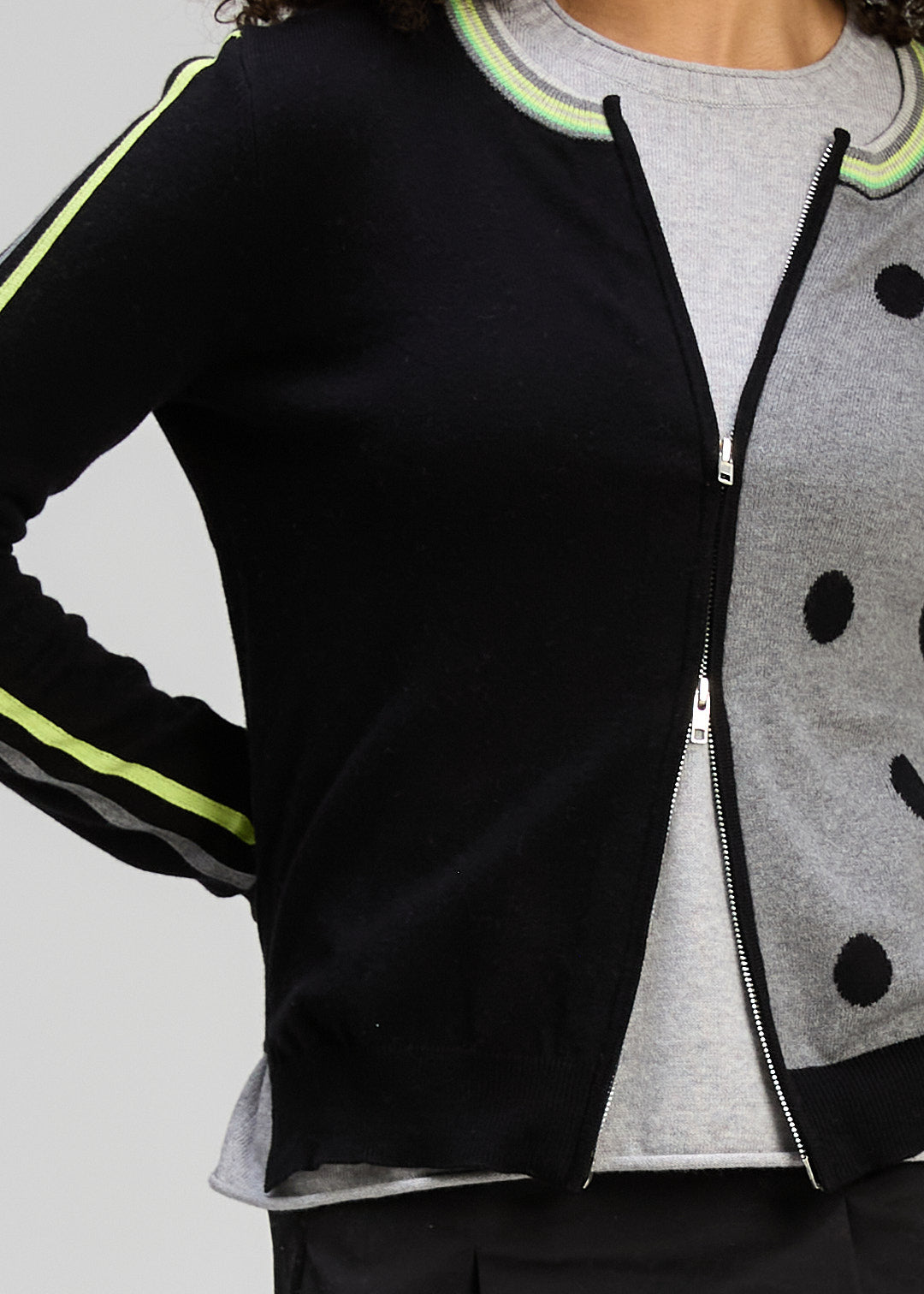 Zaket & Plover – Stripe Spot Zip Up ZP8135