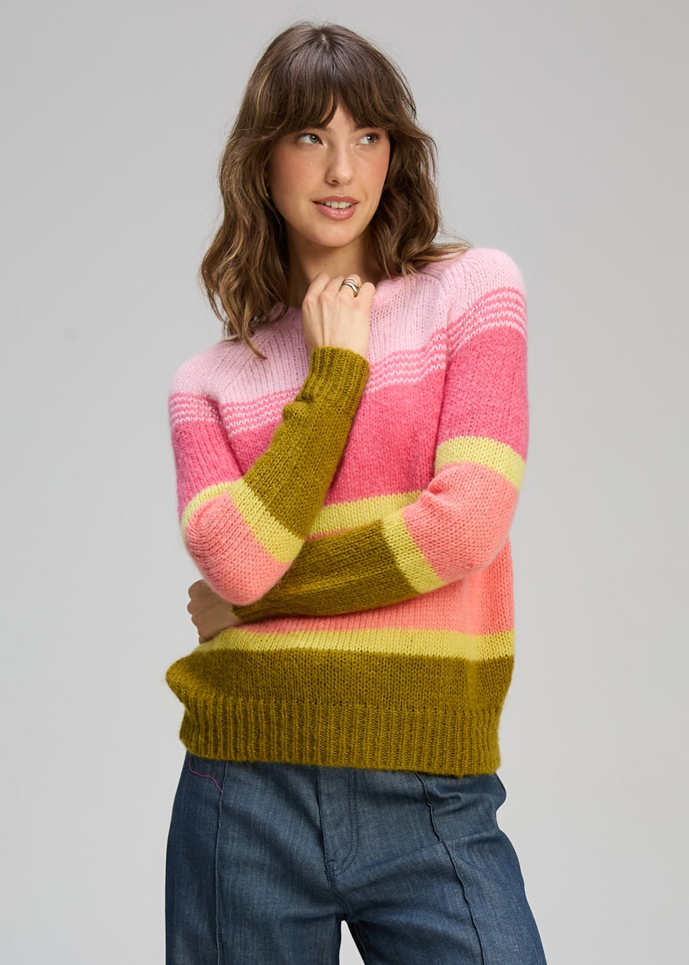 Zaket & Plover – Kid Mohair Lines Crew ZP8139