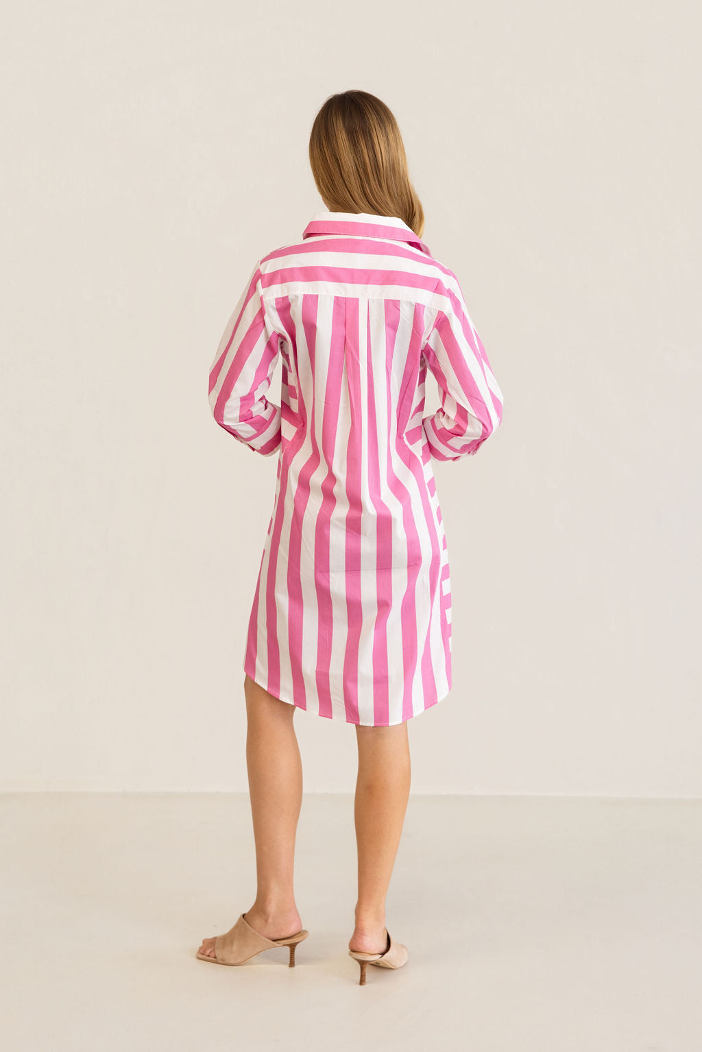 Kaleido - 100% Cotton Two Way Stripe Shirtmaker Dress | K347