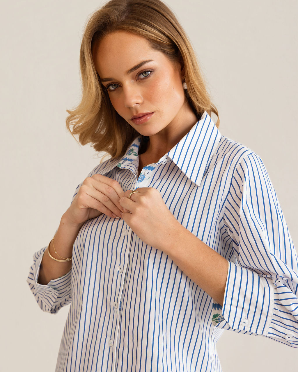 Kaleido - 100% Cotton 3/4 Sleeve Shirt | K349