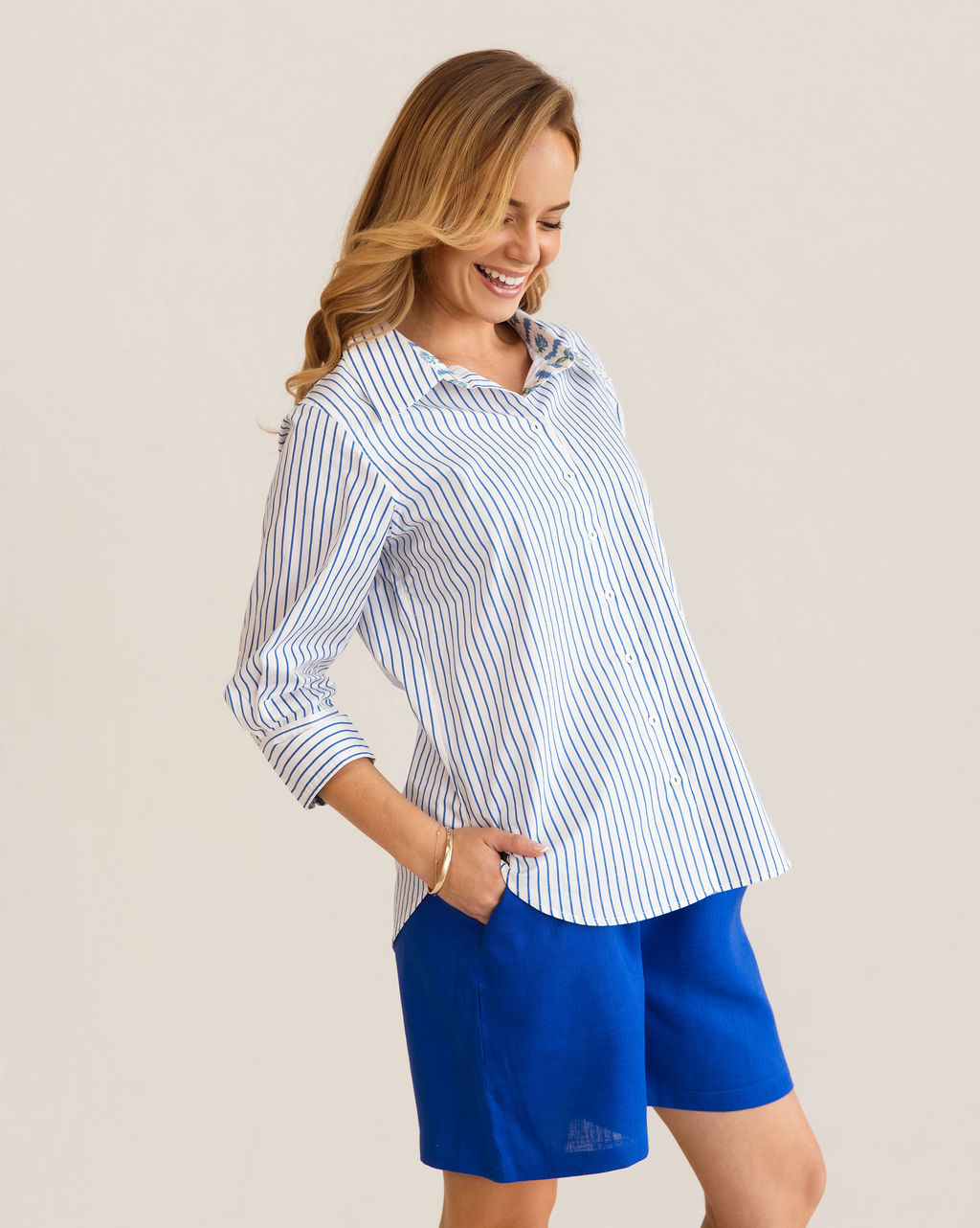 Kaleido - 100% Cotton 3/4 Sleeve Shirt | K349