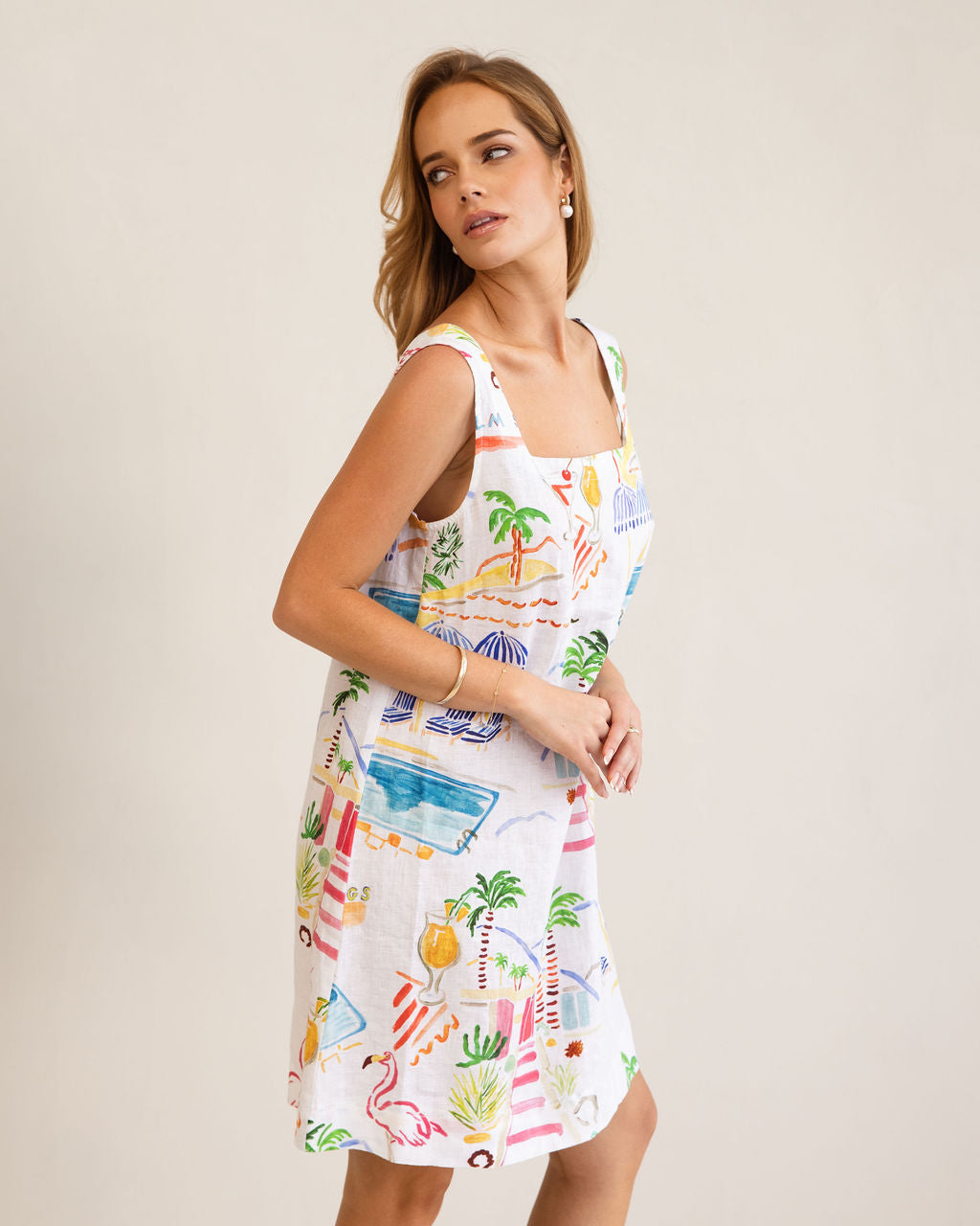 Kaleido - 100% Linen Shift Dress| K309