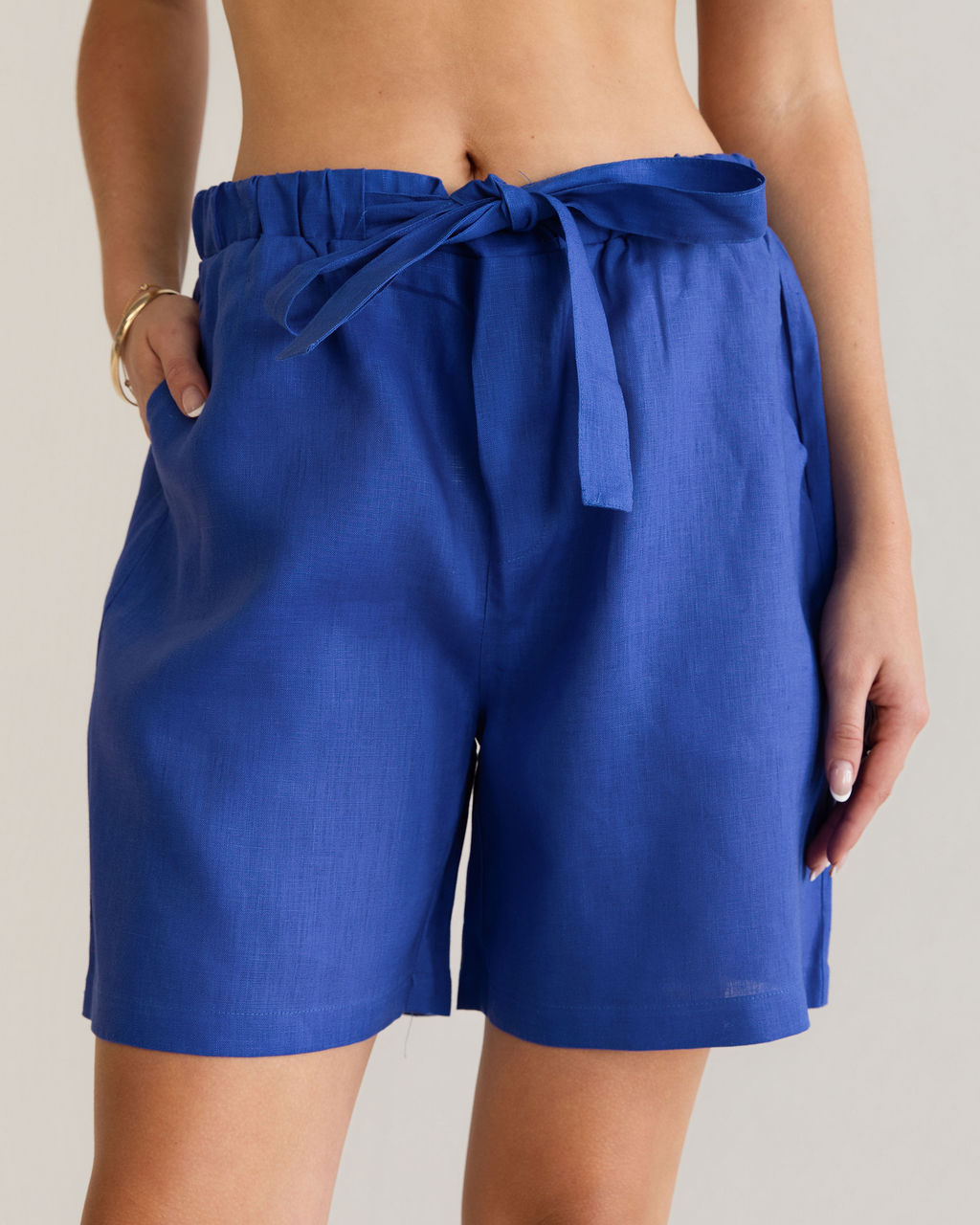 Kaleido - 100% Linen Tie Front Shorts | K332