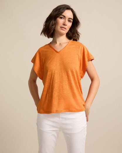 Marco Polo - Linen Jersey Tee Amberglow | YTMS57462