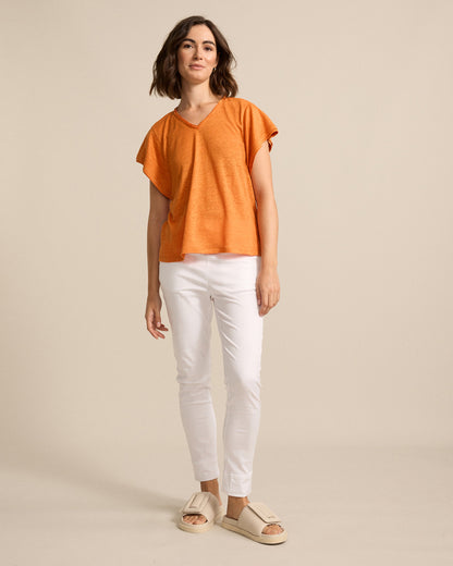 Marco Polo - Linen Jersey Tee Amberglow | YTMS57462