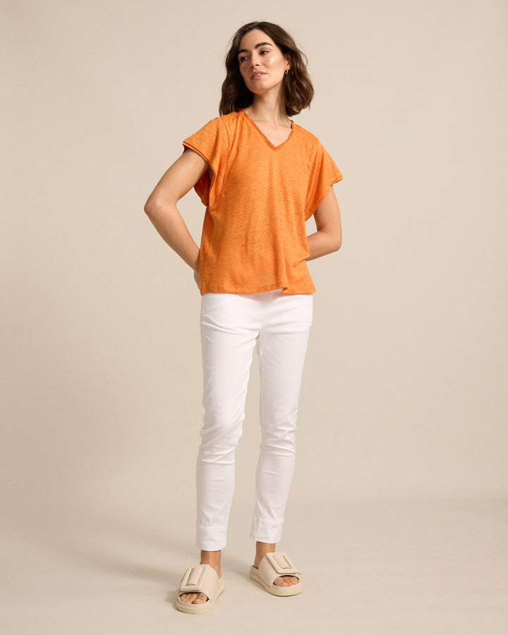 Marco Polo - Linen Jersey Tee Amberglow | YTMS57462