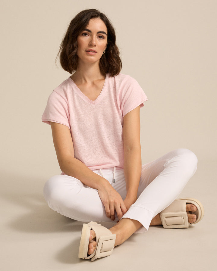 Marco Polo - Linen Jersey Tee Pink Salt | YTMS57462