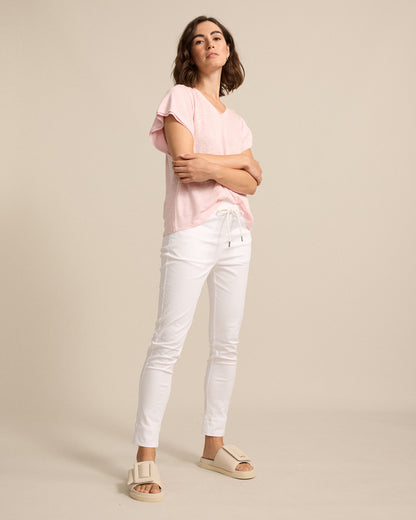 Marco Polo - Linen Jersey Tee Pink Salt | YTMS57462