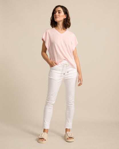 Marco Polo - Linen Jersey Tee Pink Salt | YTMS57462