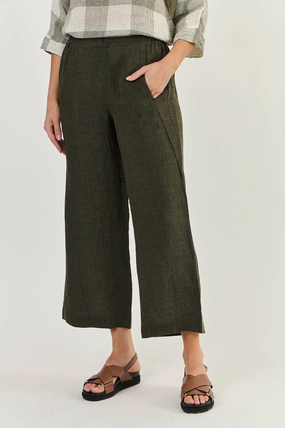 Naturals - Linen Pants Licorice | GA398