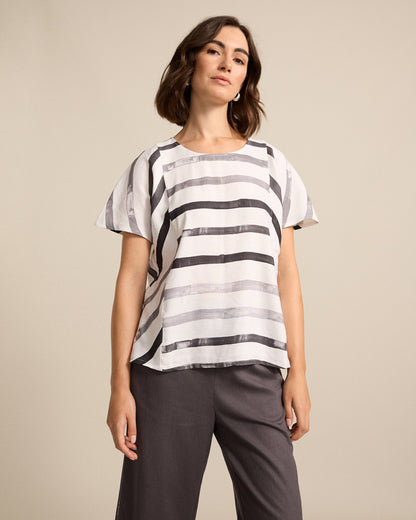 Marco Polo - S/S Brushed Stripe Top | YTMS54683