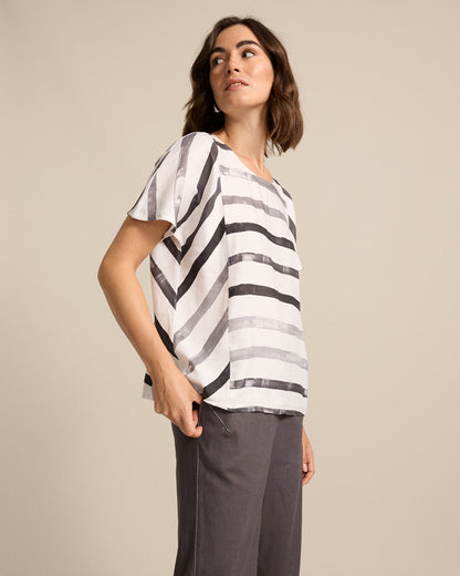 Marco Polo - S/S Brushed Stripe Top | YTMS54683