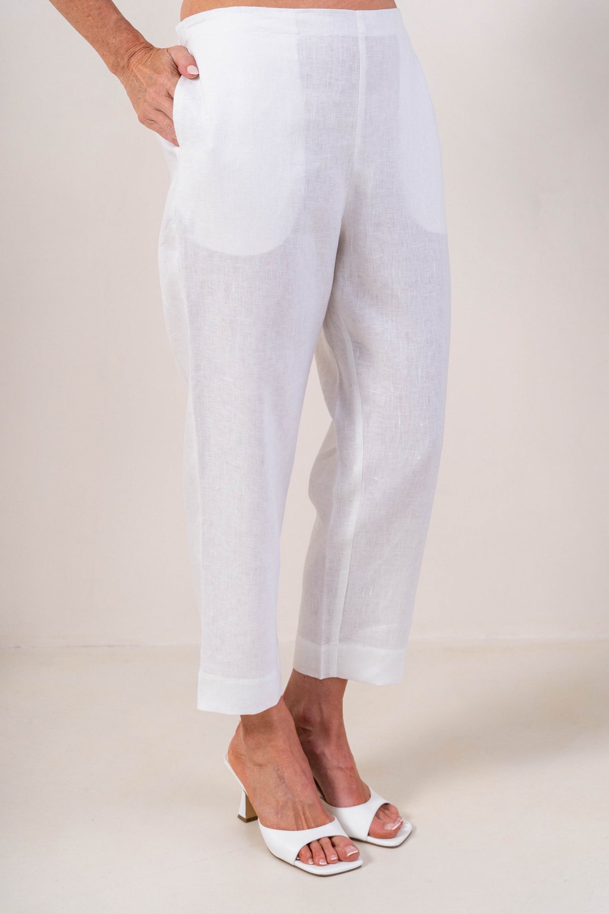 See Saw - Linen 7/8 Flat Front Pant | SA141