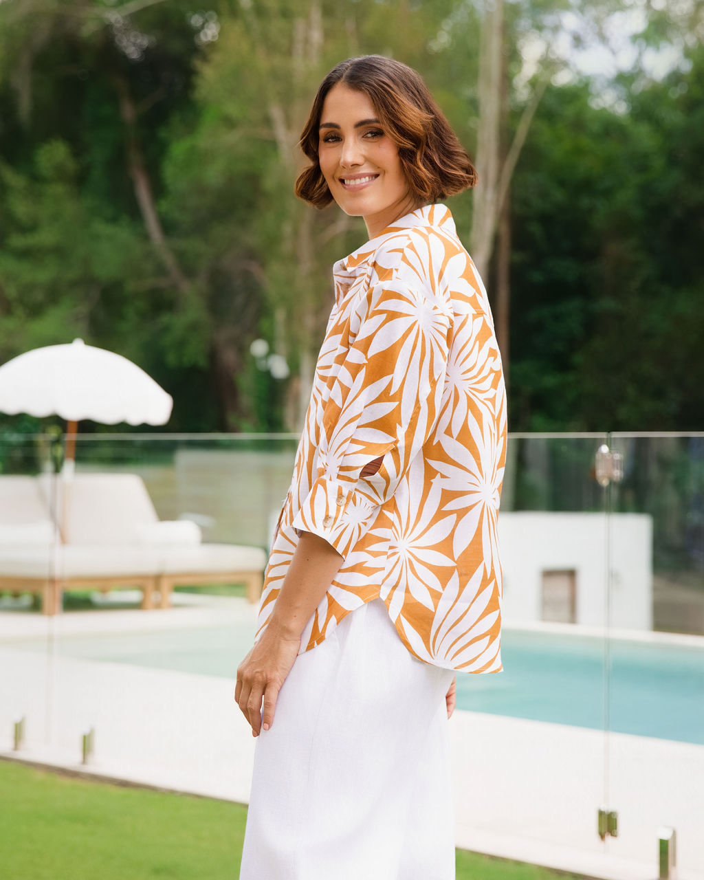 See Saw - Linen 3/4 Sleeve Shirt | SA246