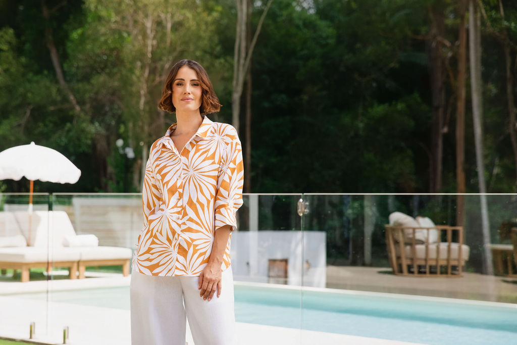 See Saw - Linen 3/4 Sleeve Shirt | SA246