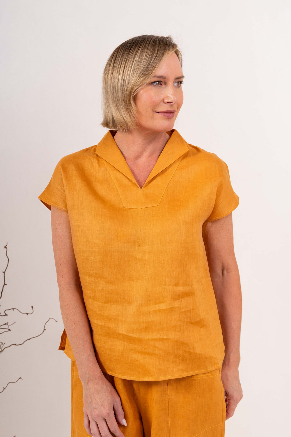See Saw -  Linen Cap Sleeve Top | SA108