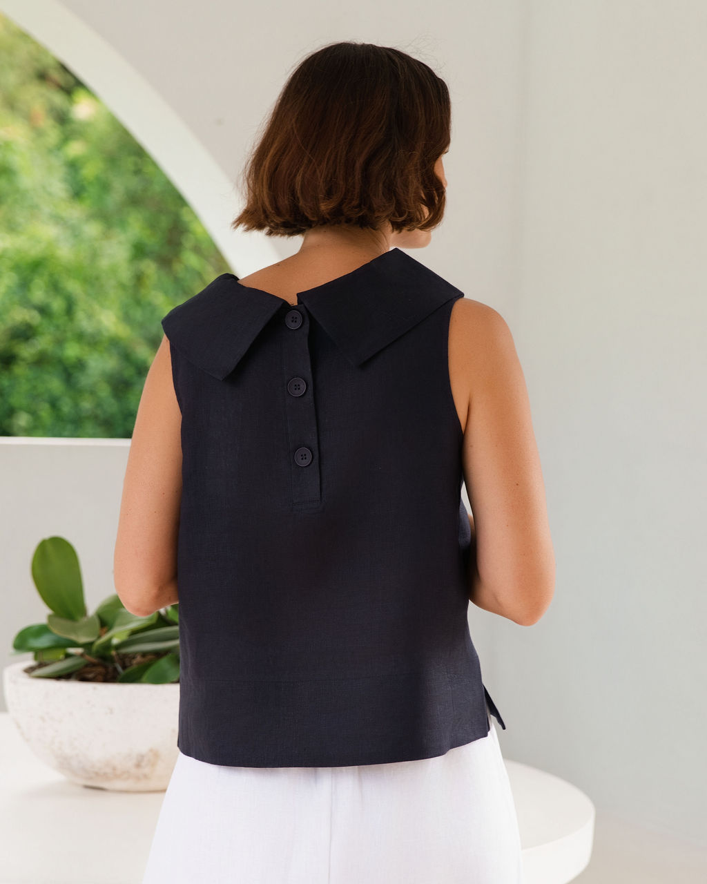 See Saw - Linen Cowl Neck Top | SA103