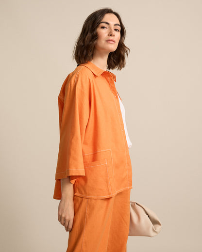 Marco Polo - Spliced Pocket Shirt Amberglow | YTMS54645