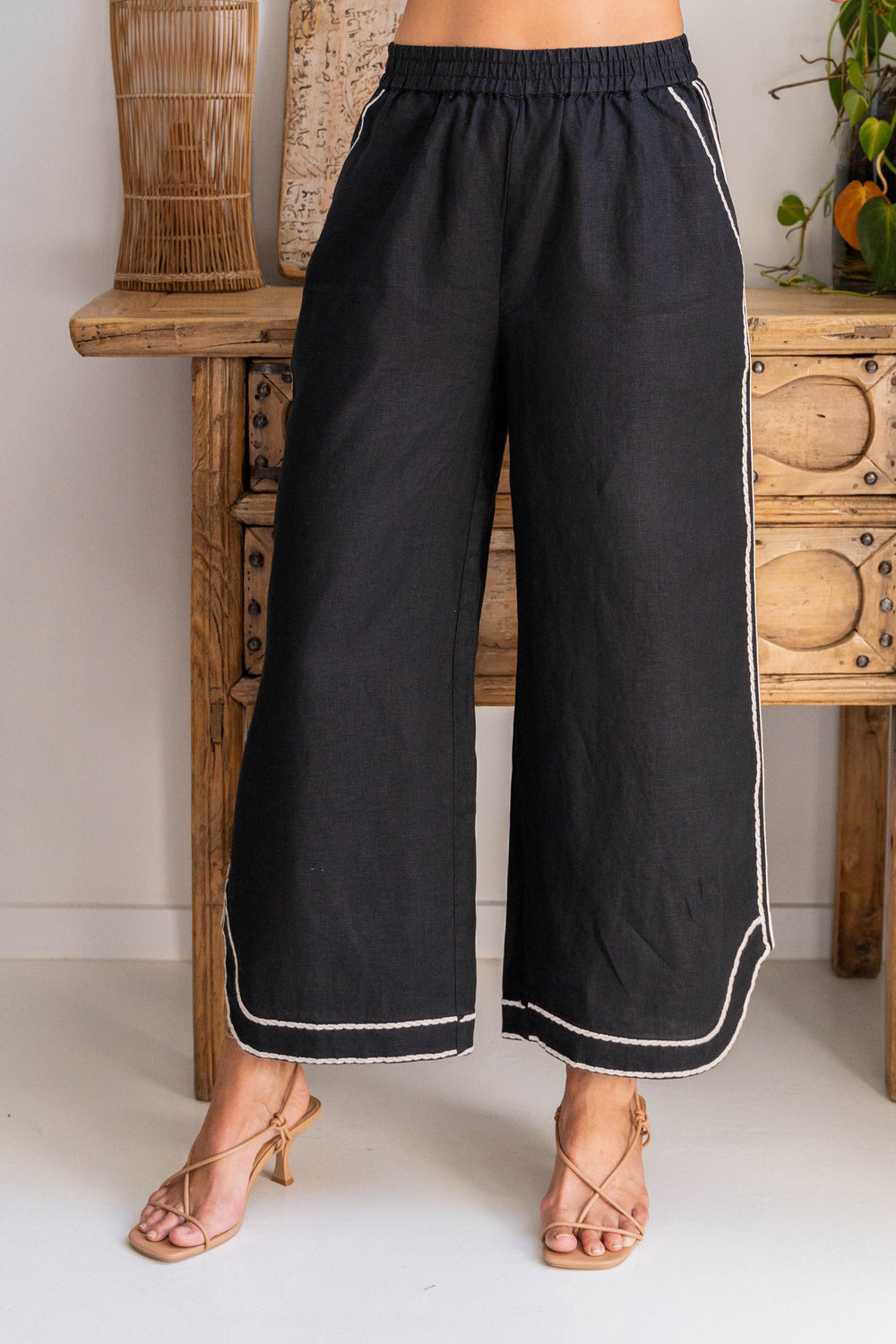 See Saw - 100% Linen Wide Leg Pant SS368