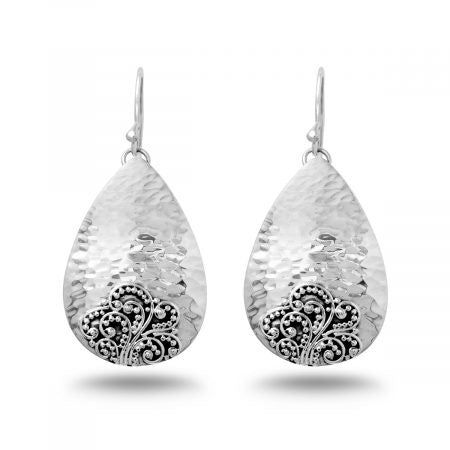 Nusa - Tetesan Hammered Silver Earrings 1464