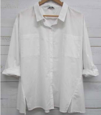 See Saw Cotton A Line Collared Shirt | White SS230