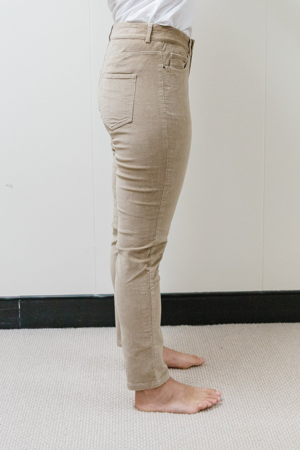 Taupe 98% Cotton / 2% Spandex Corduroy 5 Pocket Jean