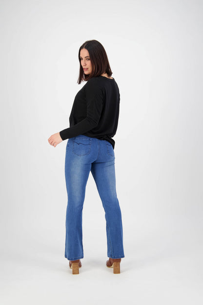 Vassalli Bootleg Full Length Jean Blue Denim | V5955