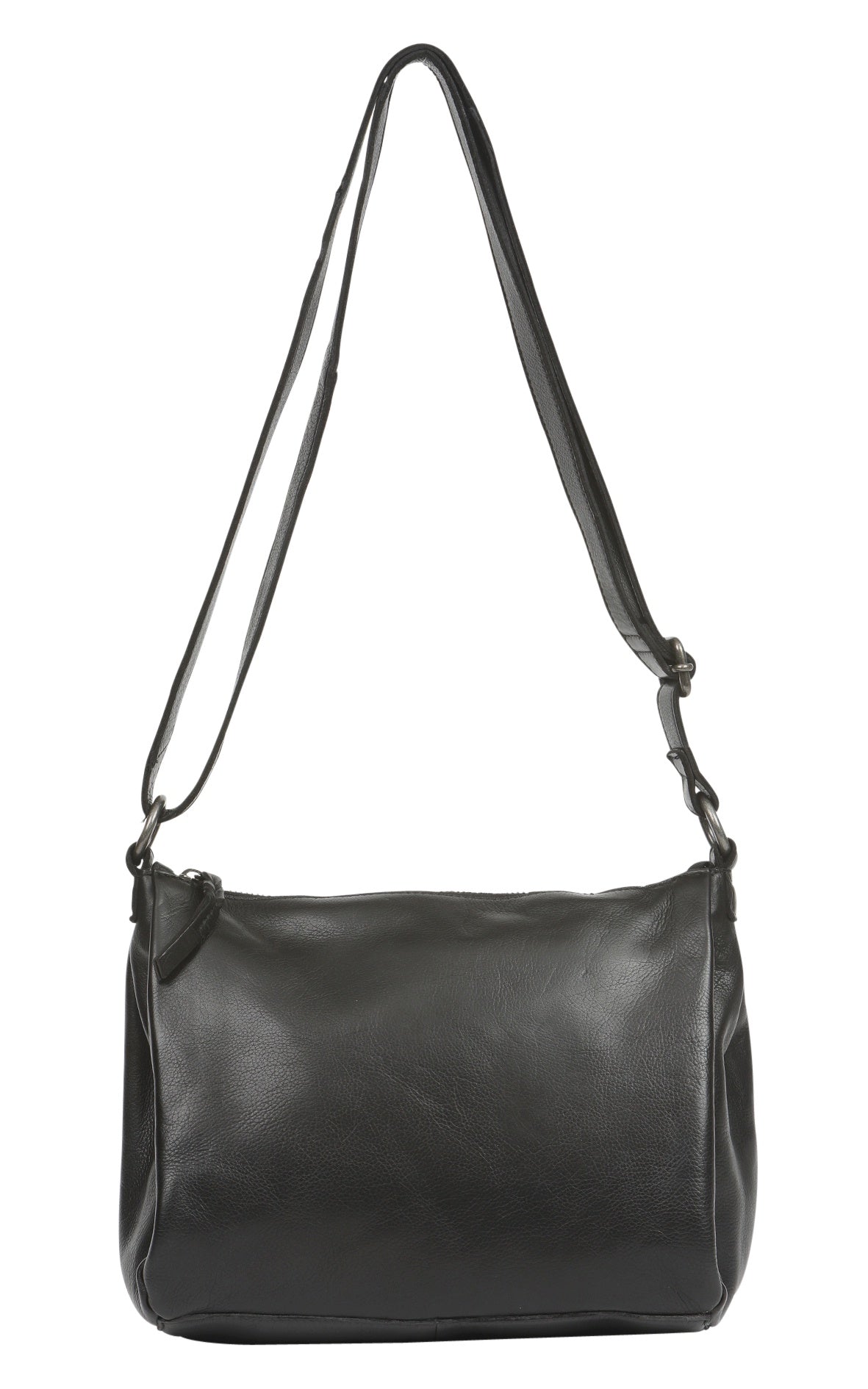 Soft Vintage Leather Cross Body Bag/Backpack Black | M6633