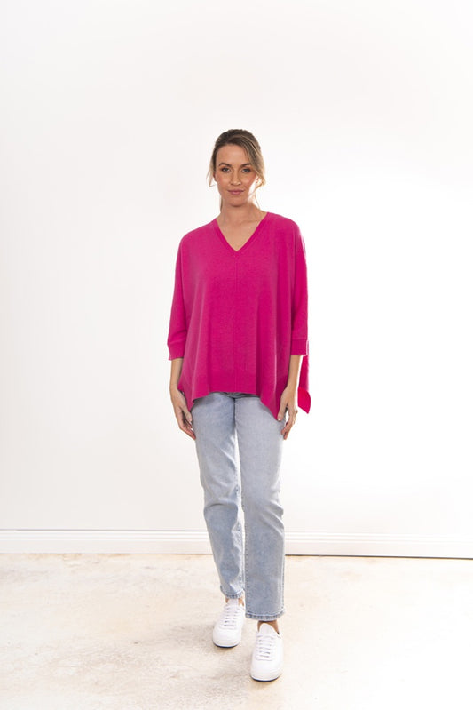 Bridge & Lord - Vee Poncho Pullover Chateau Rose | BL4605