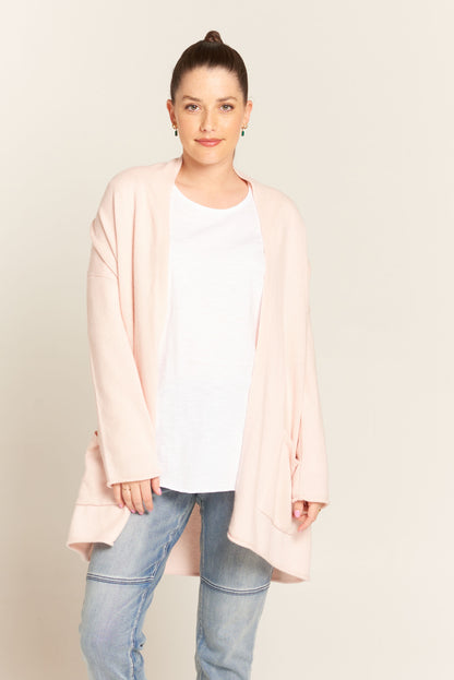 Cloth Paper Scissors Long Cardigan Champagne Pink | CPS1810-16