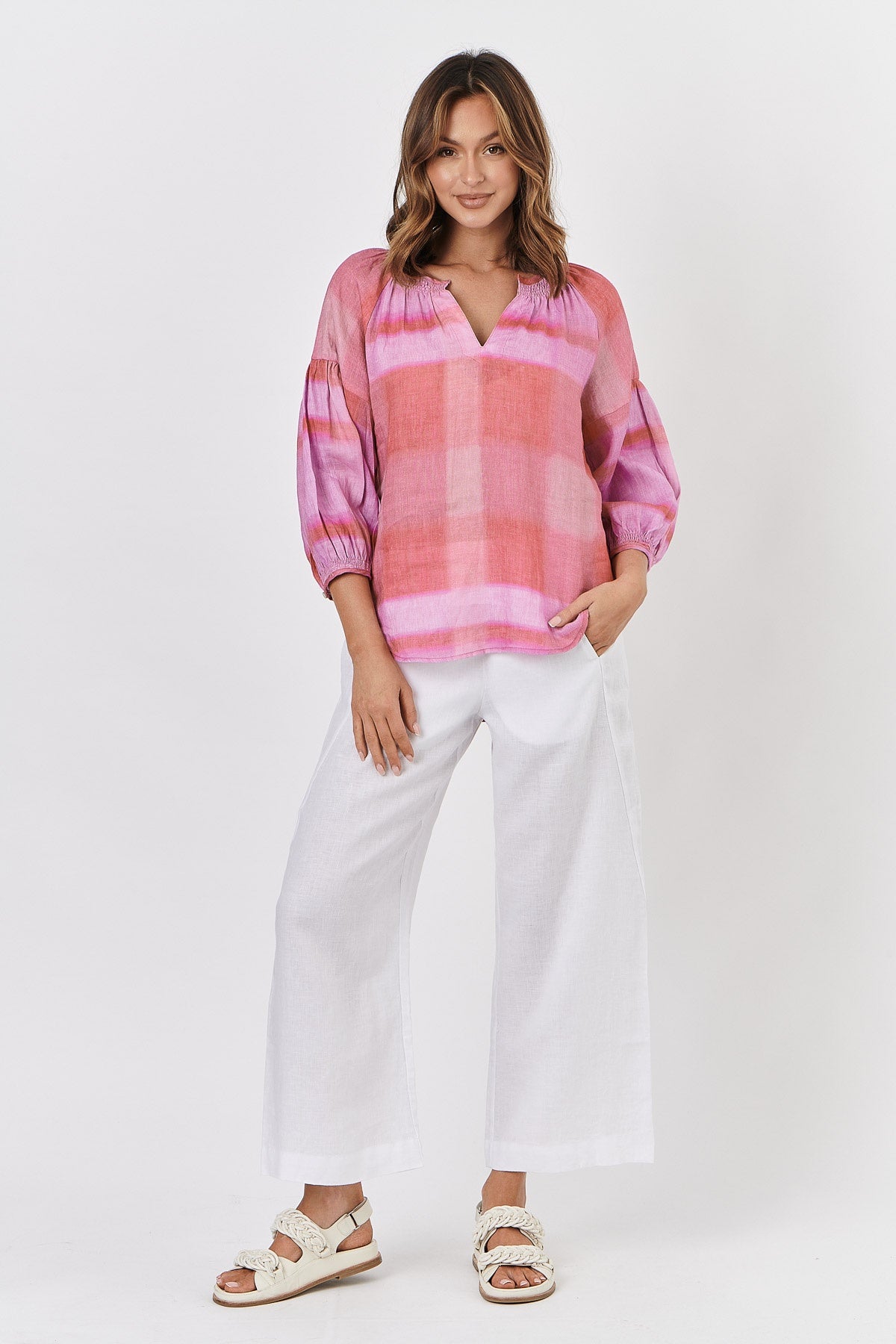 Naturals - Linen Pants White | GA398