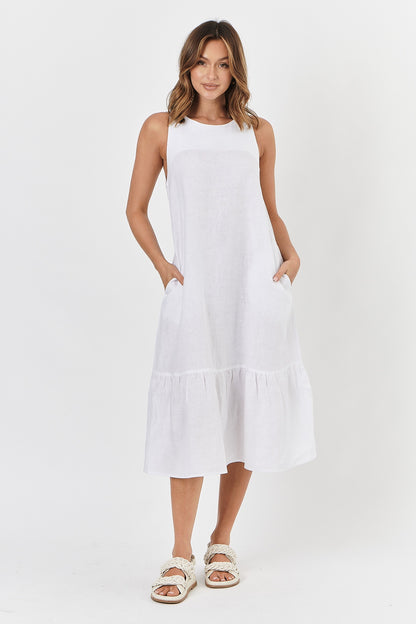 Naturals - Linen Dress White | GA440